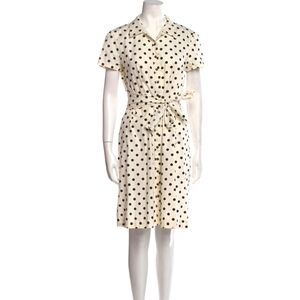 Carolina Herrera Black and White Peplum Midi Dress